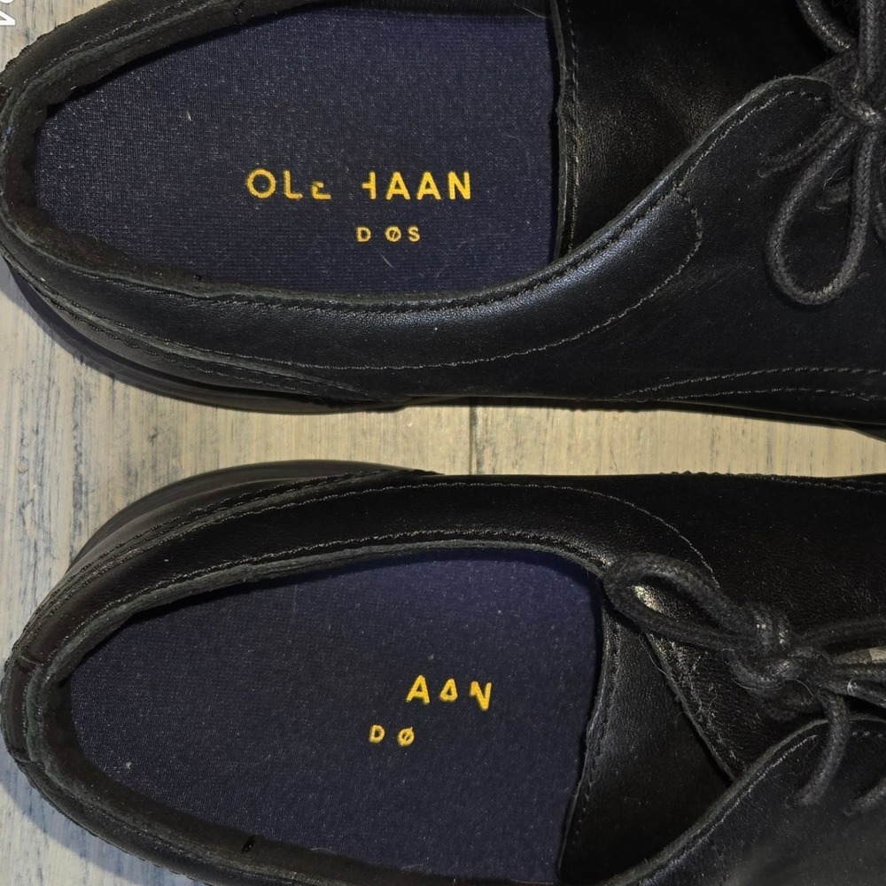 Cole Haan Grand Os Black Leather Oxford Dress Shoes‎ Mens 11.5 Wide - Picture 9 of 10